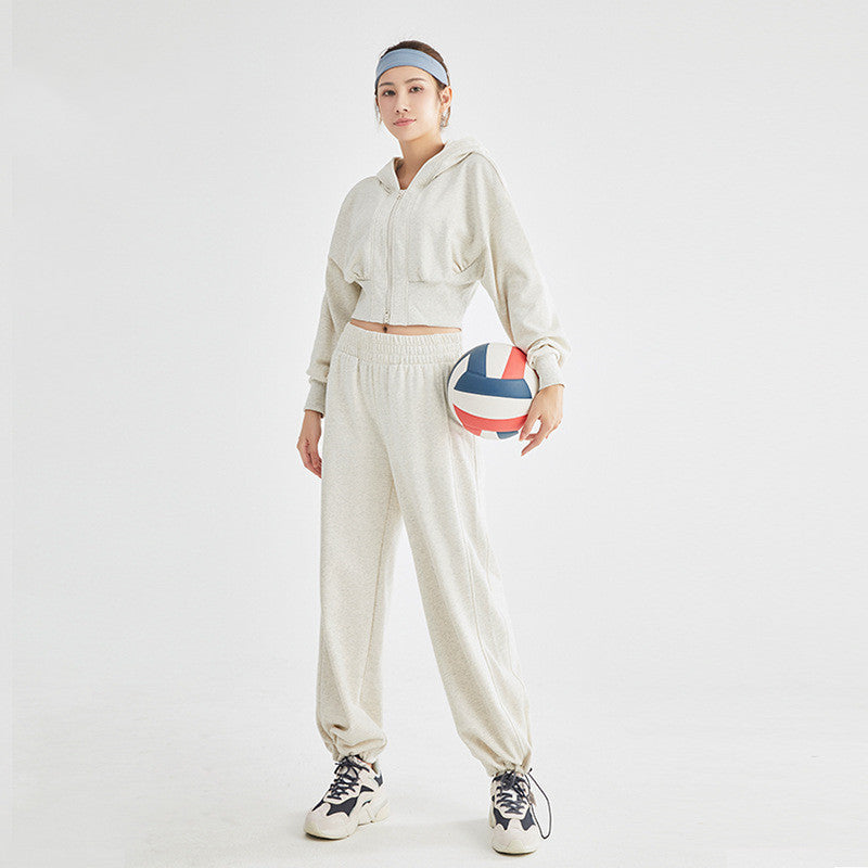 Women's Two-Piece Athletic Sweatsuit - Long Sleeve Jacket & Pants Set