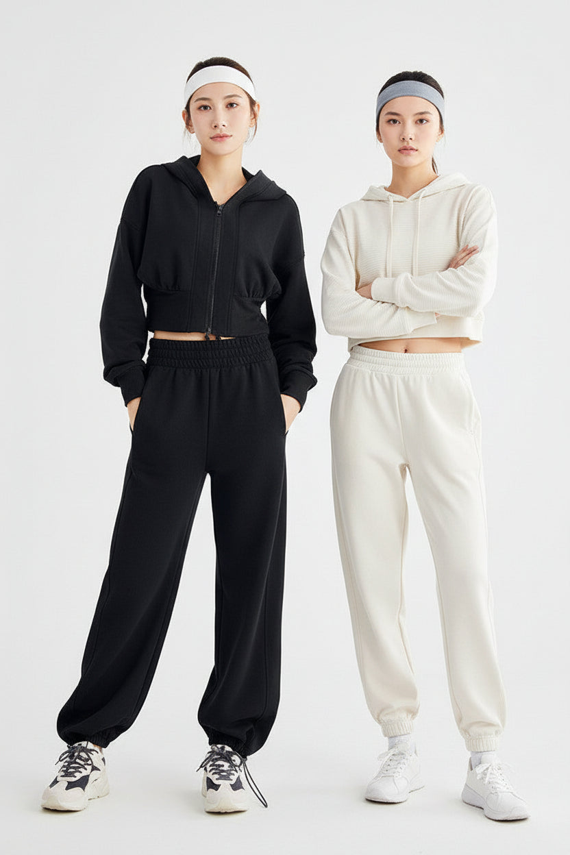 Women's Two-Piece Athletic Sweatsuit - Long Sleeve Jacket & Pants Set