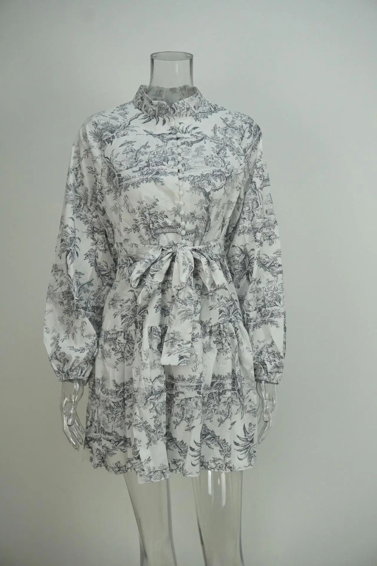 S-3XL Puff Long Sleeve Dress Mini Floral Print Short Square Collar Party Club Bodycon Winter Women Dresses Female Elegant