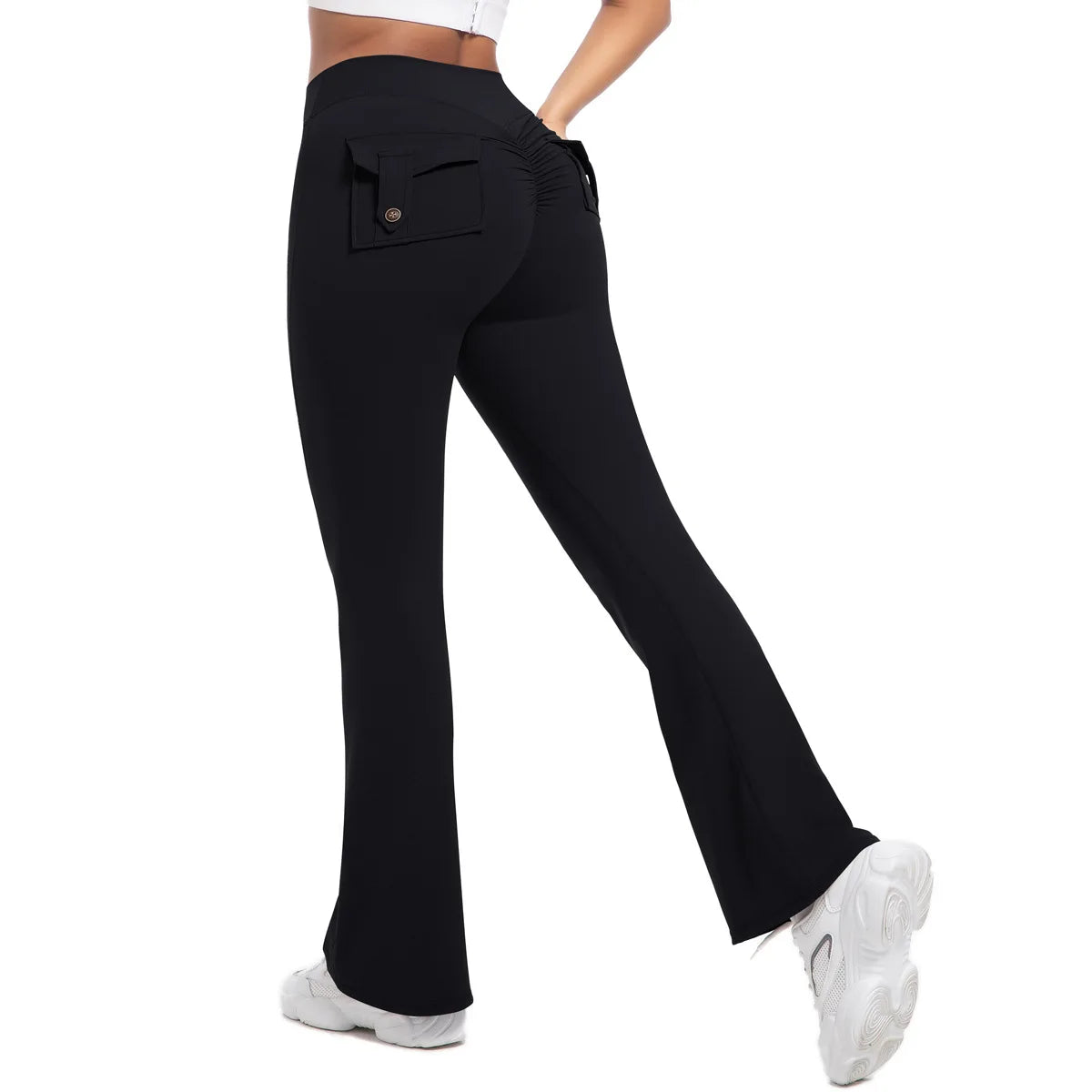 Flare Leggings with Pockets for Women Scrunch Gym Fitness