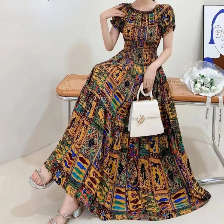 Indian Dress Summer Beach Holiday Women Clothes Long Maxi Vintage Sexy Korean Prom Casual Boho Bohemian Floral Robe Vestidos