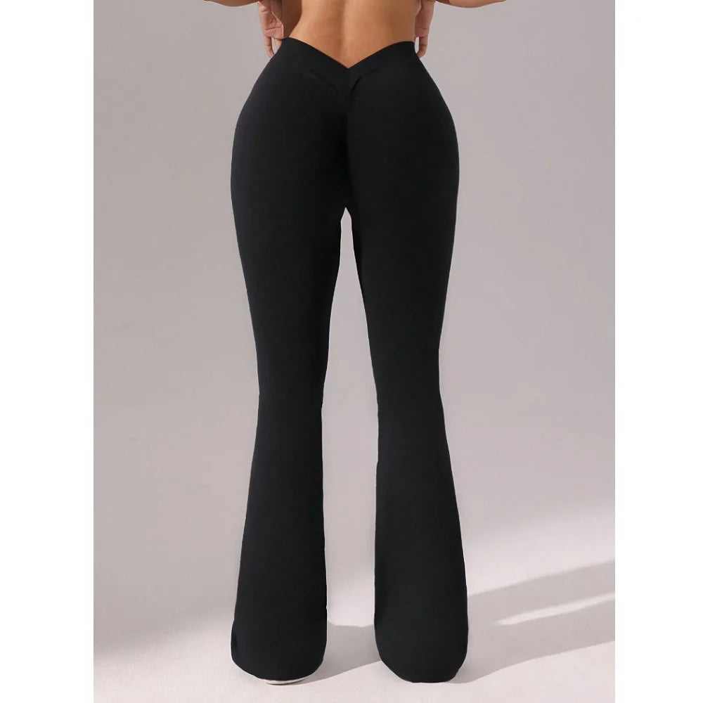 Flare Leggings V-shaped Hip Yoga Pants Women High Waist