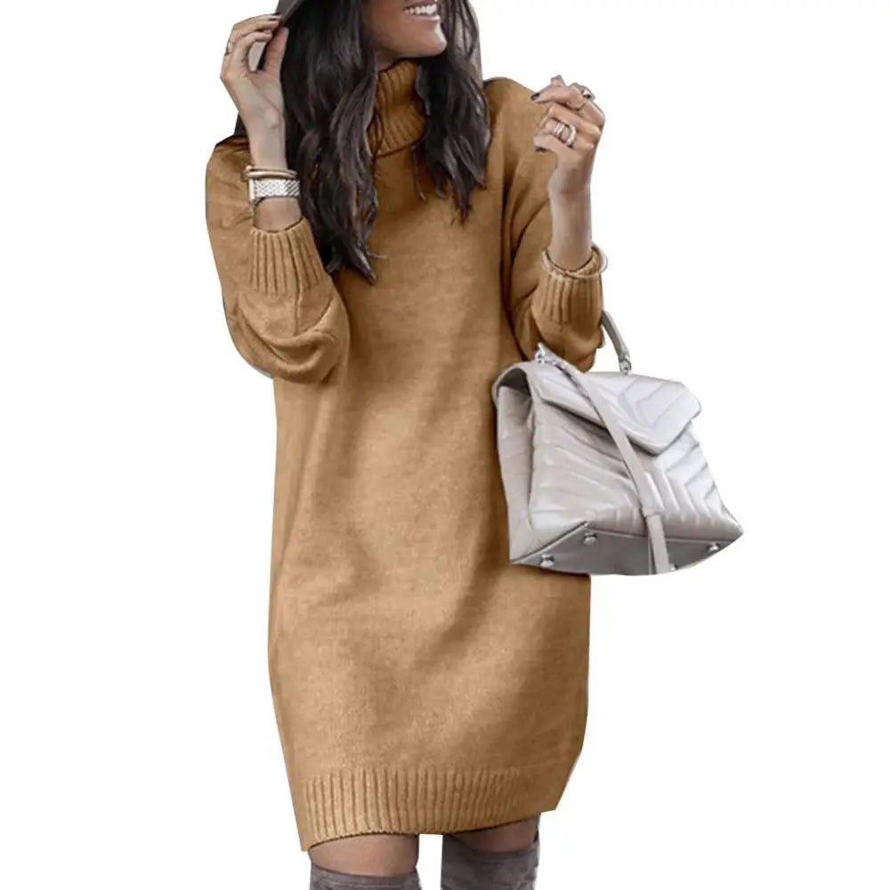 Knee-length Dress Loose Long Sleeve Women