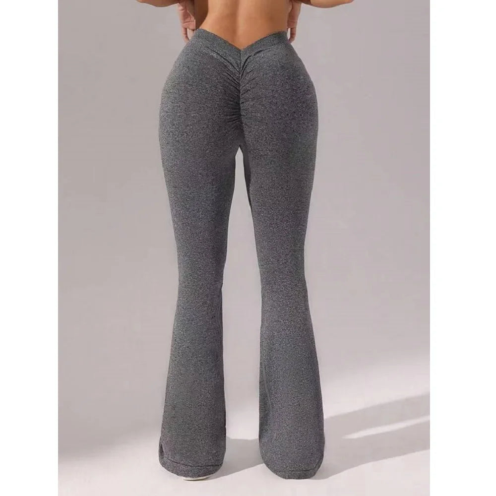 Flare Leggings V-shaped Hip Yoga Pants Women High Waist