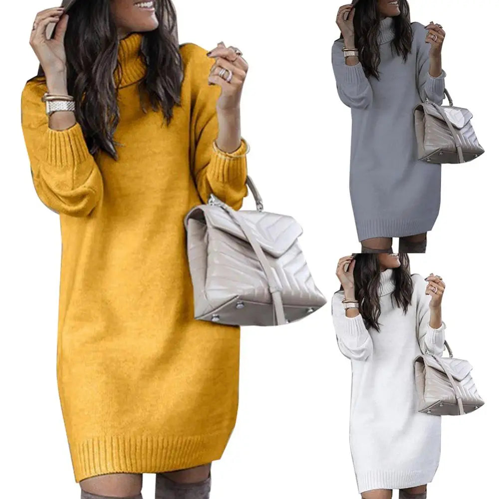 Knee-length Dress Loose Long Sleeve Women