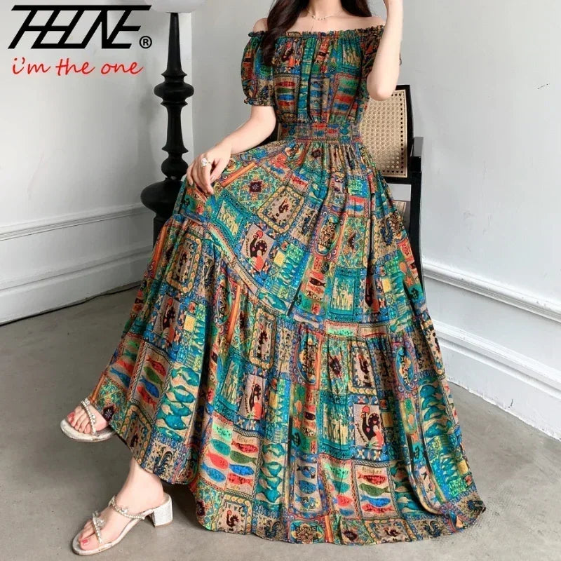Long floral dress different color different size