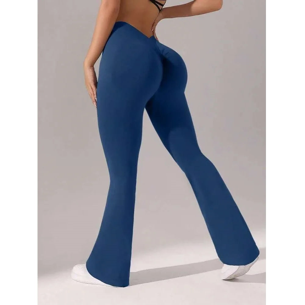 Flare Leggings V-shaped Hip Yoga Pants Women High Waist
