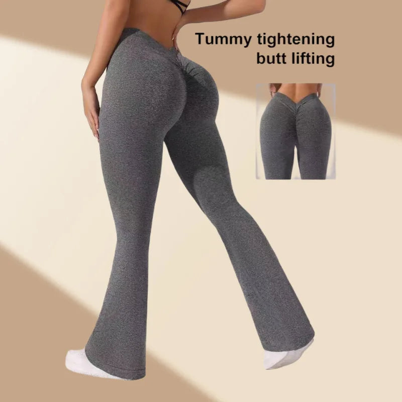Flare Leggings V-shaped Hip Yoga Pants Women High Waist