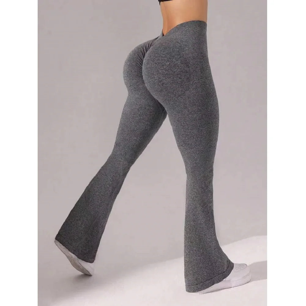 Flare Leggings V-shaped Hip Yoga Pants Women High Waist