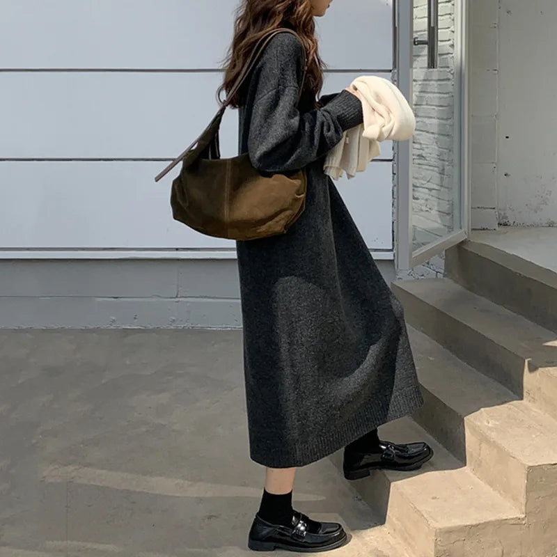 Women's Long Knitted Sweater Dress