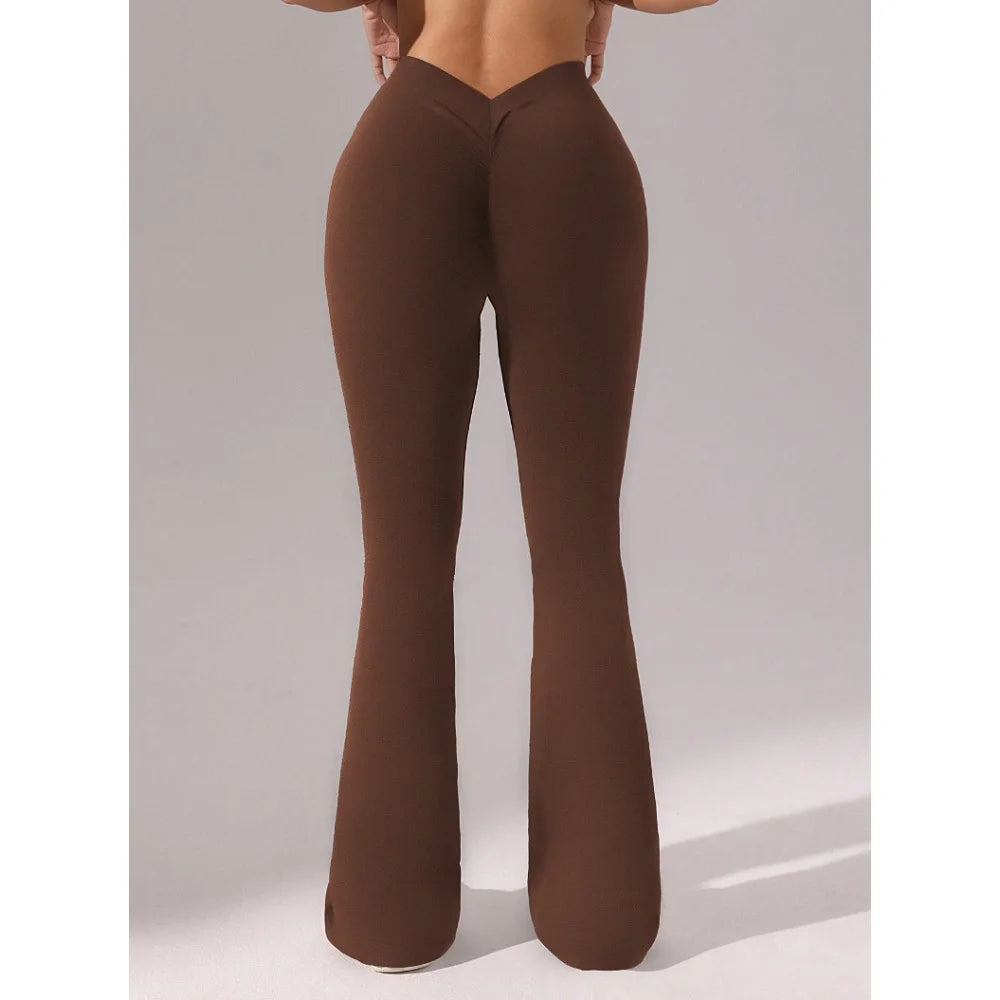 Flare Leggings V-shaped Hip Yoga Pants Women High Waist