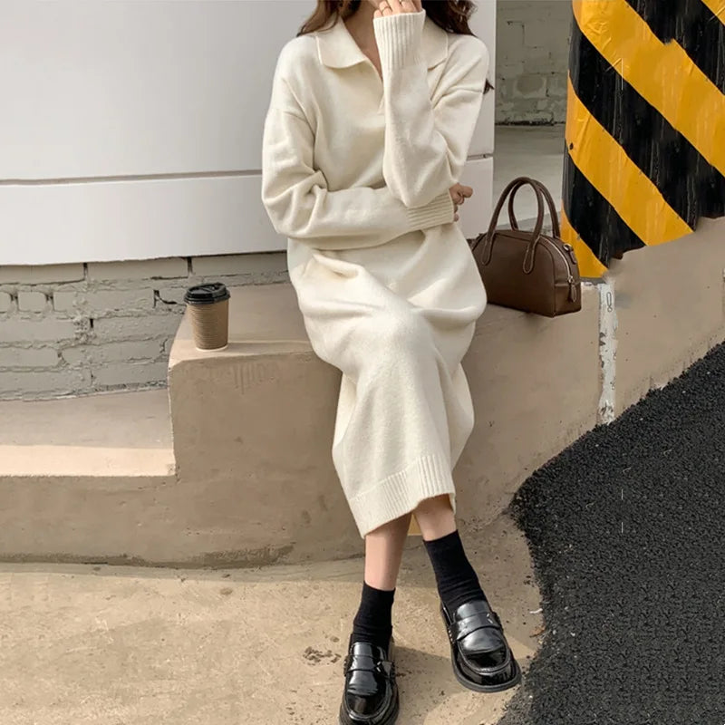 Women's Long Knitted Sweater Dress