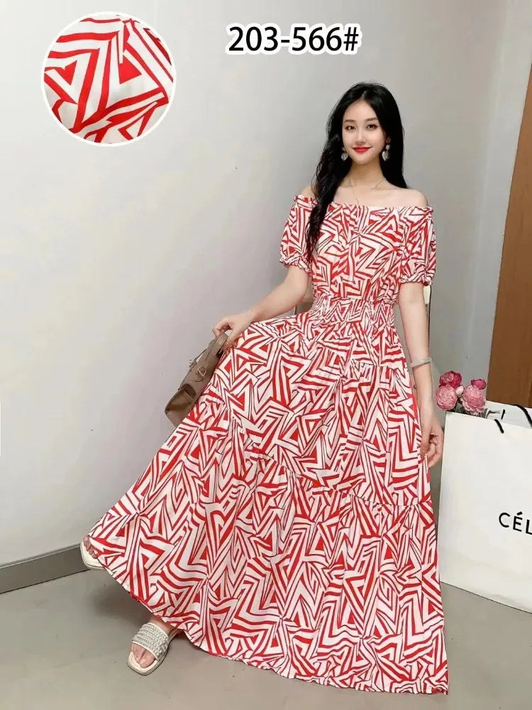 Long floral dress different color different size