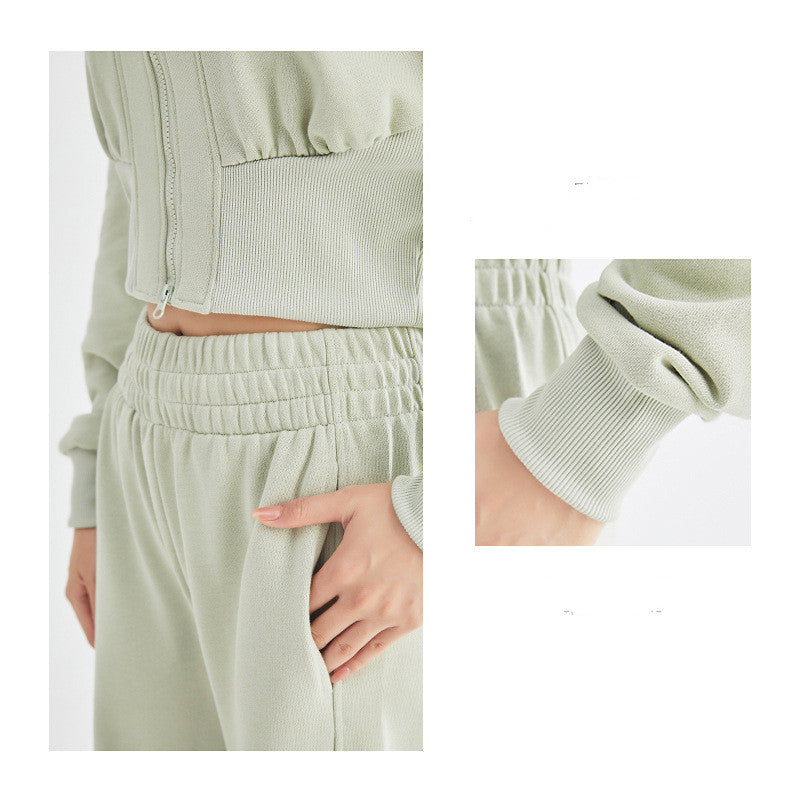 Women's Two-Piece Athletic Sweatsuit - Long Sleeve Jacket & Pants Set