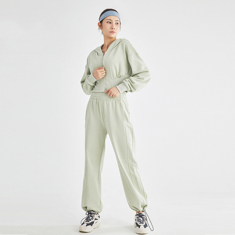 Women's Two-Piece Athletic Sweatsuit - Long Sleeve Jacket & Pants Set
